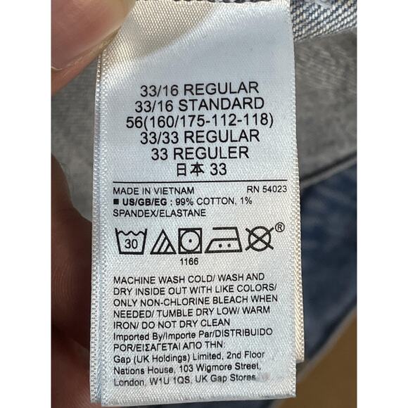 GAP Shorts Womens 16 33 Light Wash High Rise Cheeky Midi Button Fly Distressed - Picture 10 of 11